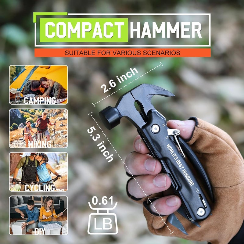 risadas Gifts for Husband - Husband Gifts, Husbands Birthday Gift - Gift for Him from Wife, Christmas Husbands Stocking Stuffers - Valentines Day Fathers Day Presents for Him, Multitool Hammer - Image 3